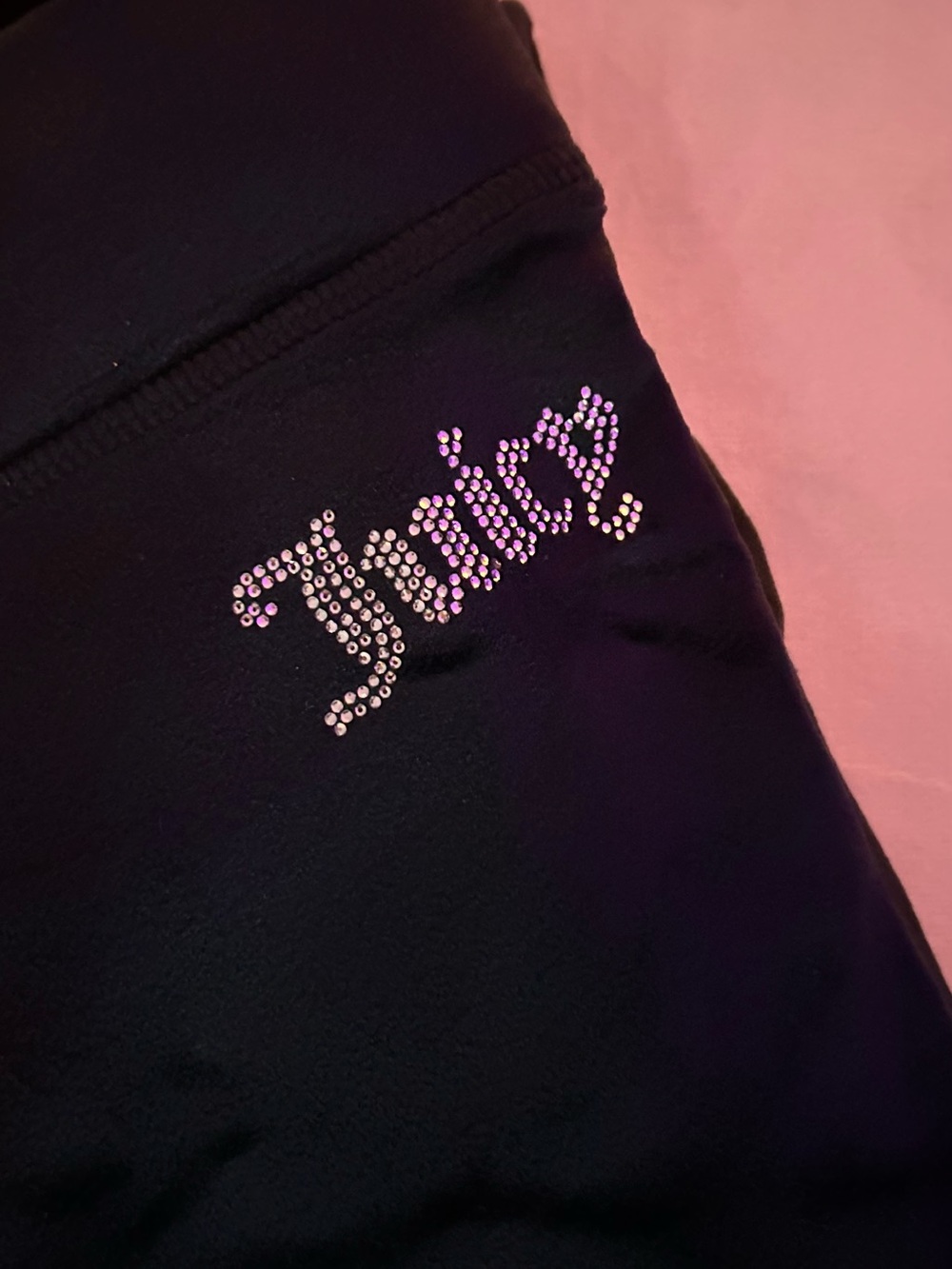 Juicy Couture Black sweatpants with silver Rhinestone Logo